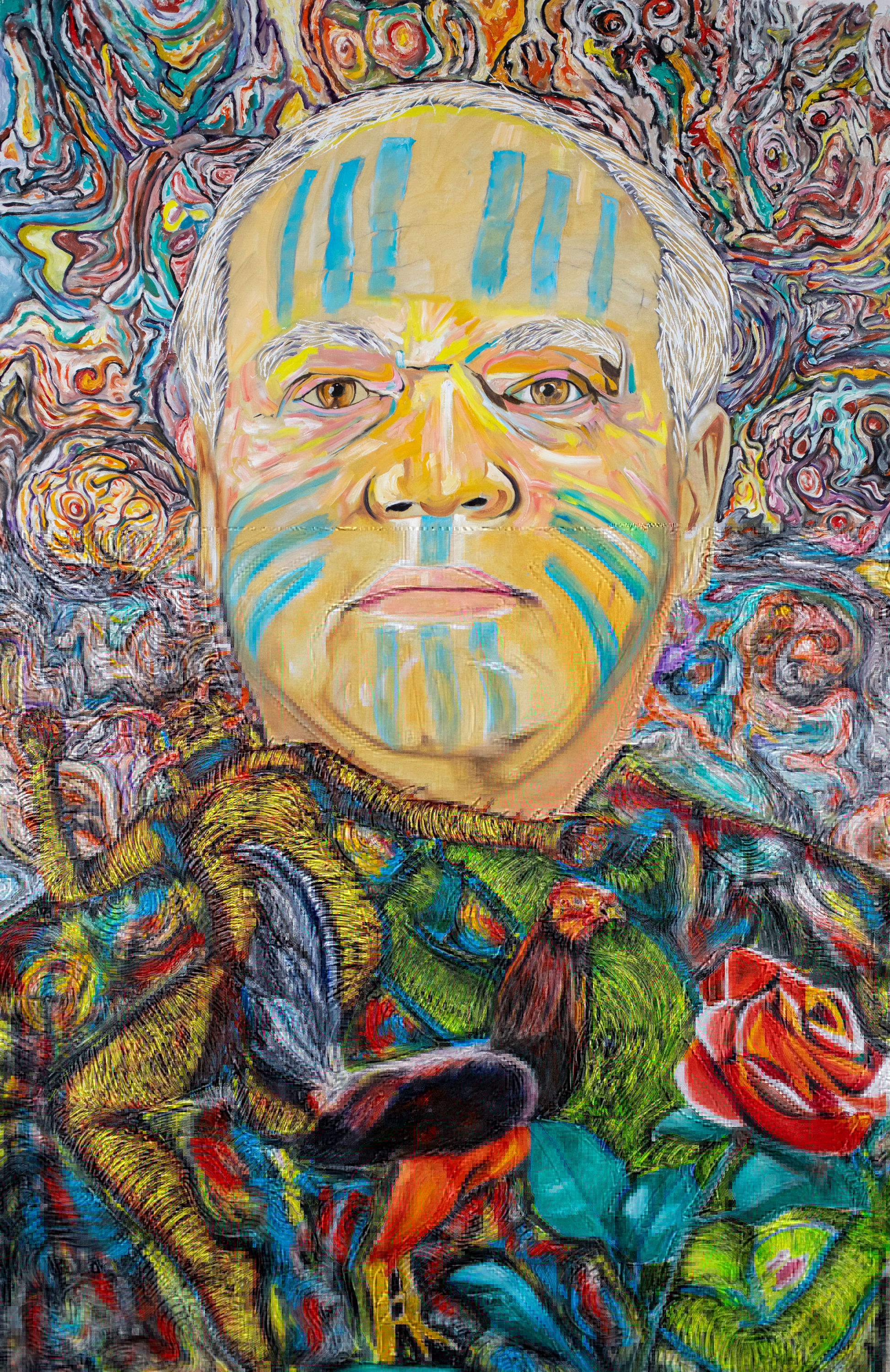 Oscar Luis Martínez at exhibition opening